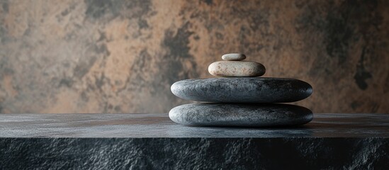 Poster - Natural stones featuring texture in the background podium composition. with copy space image. Place for adding text or design