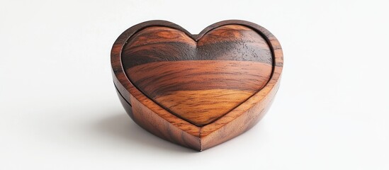 Aufkleber - heart wood box of love set against a white background. with copy space image. Place for adding text or design