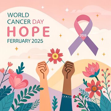 world cancer day hope concept. february 4th 2025 - 2026 design background. new year 2026 background.