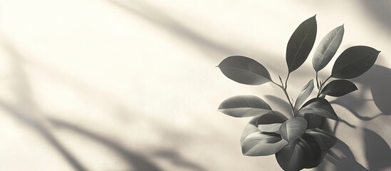 Aufkleber - The plant s shadow on a light backdrop with room for text. with copy space image. Place for adding text or design