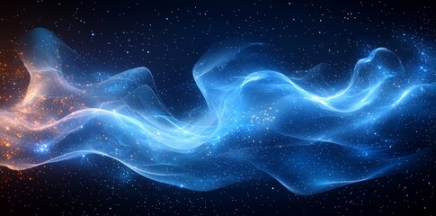 Poster - With a light speed effect and modern wave texture, the abstract blue motion background reflects Concept Motion Graphics within the Blue Theme