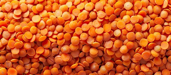 Poster - Background of raw orange lentils Concept of healthy food. with copy space image. Place for adding text or design