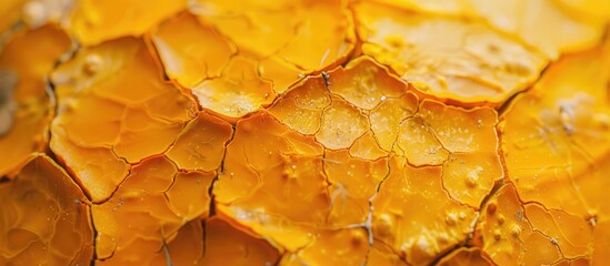 Poster - Yellow texture of pumpkin like decorative food A close up of pumpkin skin texture Autumn harvest Selective focus Copyspace Toned image