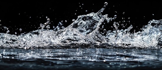 Aufkleber - Water splashing against a black background Copy space