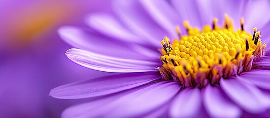 Aufkleber - Aster flower close up macro shot. with copy space image. Place for adding text or design