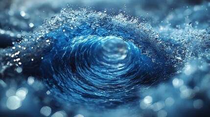 Poster - A mesmerizing animation depicting swirling particles navigating a tunnel-like vortex, showcasing fluid motion and captivating visual patterns