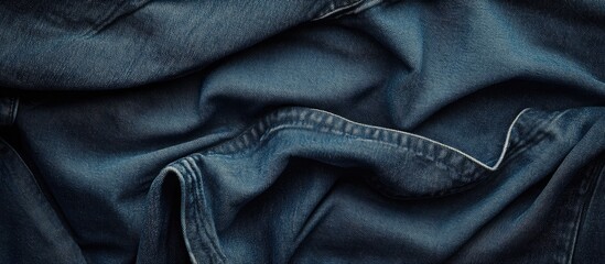 Poster - Jeans fabric featuring seams. with copy space image. Place for adding text or design