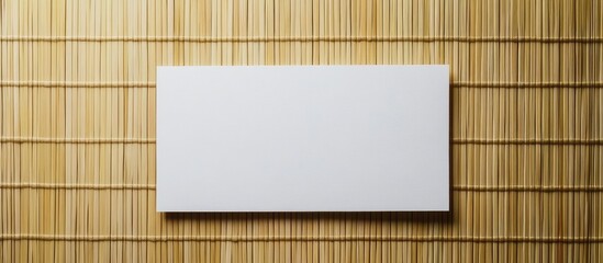 Poster - Notes on a white paper placed on a bamboo mat. with copy space image. Place for adding text or design