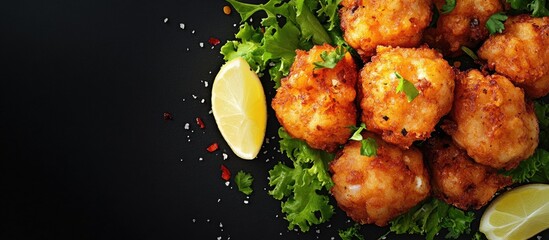 Aufkleber - Salmon fritters. with copy space image. Place for adding text or design
