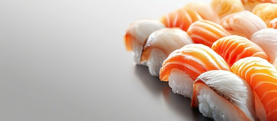 Poster - Set of Japanese sushi Close up view. with copy space image. Place for adding text or design