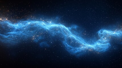 Fototapete - Abstract blue waves featuring a futuristic fractal pattern and motion effects