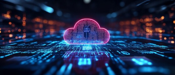 Poster - Data center administrator ensuring cybersecurity and secure data management in cloud computing facility