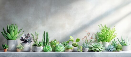 Aufkleber - Group arrangement of succulents on the windowsill. with copy space image. Place for adding text or design