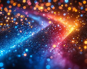 Fototapete - Stunning detail comes alive with dynamic particle stripes showcasing a 3D kaleidoscope effect