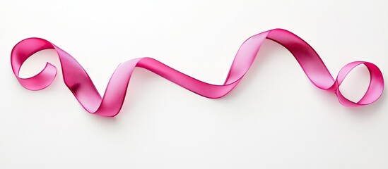 Aufkleber - Heart shaped pink ribbon isolated on white. with copy space image. Place for adding text or design