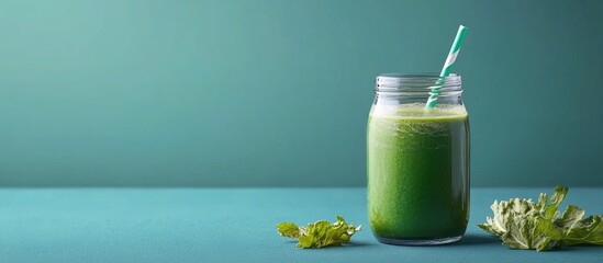 Aufkleber - green smoothie with celeriac and coconut milk. with copy space image. Place for adding text or design