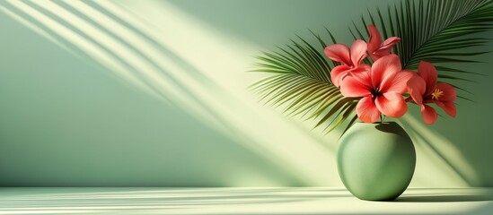 Leinwandbilder - Background and still life floral composition. with copy space image. Place for adding text or design