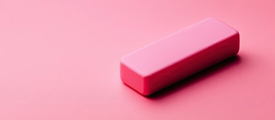 Poster - pink eraser on a vibrant background. with copy space image. Place for adding text or design