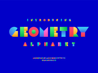 Fototapete - Vector of modern colorful alphabet design uppercase, numbers and symbols
