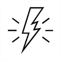 Poster - black and white simple lightning bolt logo icon vector illustration