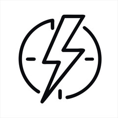 Poster - black and white lightning bolt logotype icon vector illustration