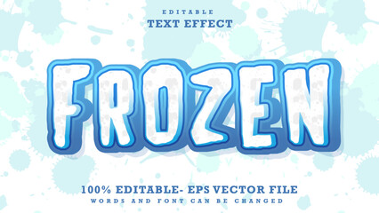 Fototapete - 3d Minimal Word Frozen Editable Text Effect Design, Effect Saved In Graphic Style	