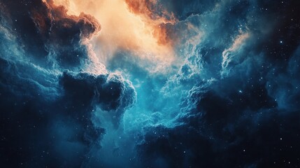 Wall Mural - cosmic clouds and stars in a deep space nebula