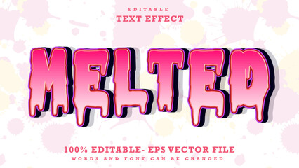 Fototapete - 3d Minimal Word Melted Editable Text Effect Design, Effect Saved In Graphic Style