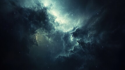 Wall Mural - a starry night sky with a nebula in the center
