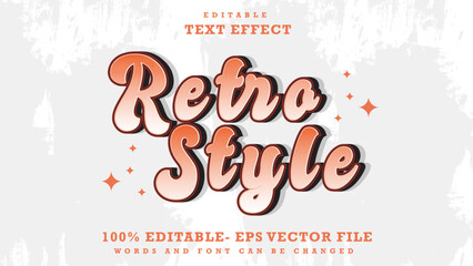 Fototapete - 3d Minimal Word Retro Syle Editable Text Effect Design, Effect Saved In Graphic Style	
