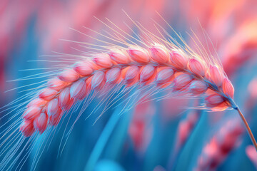 Aufkleber - Light wind-blown wheat tip, with a smooth fade of strawberry pink above morphing to faintly aqua below,