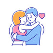 © Waliul - heartwarming embrace vector icon, family day vector illustration - simple illustration of heartwarming embrace perfect for logos, and family day-themed designs.