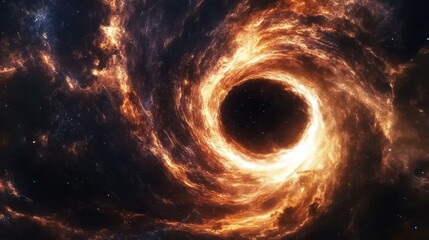 Wall Mural - a fiery cosmic vortex in a starry expanse