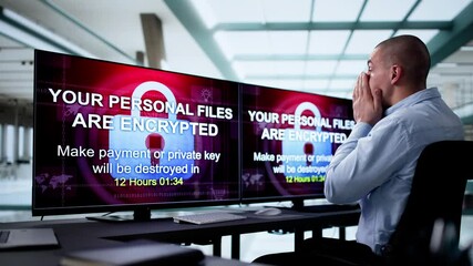 Aufkleber - Ransomware Malware Cyber Attack