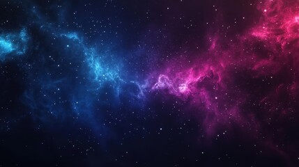 Wall Mural - cosmic nebula with blue and pink swirls and scattered stars