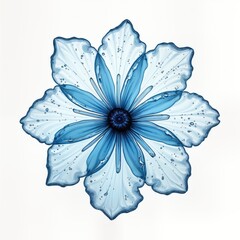 Aufkleber - Stunning water flower design. Water-like petals, center. Detailed shape, dynamic flow. Fresh, beautiful flower art. Clear blue colour. High resolution. Excellent quality image. Conceptual photo.