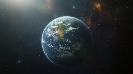 Wall Mural - earth from space with north america visible