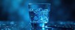 © methinee - Blue liquid gently glowing in elegant crystal glass, glass, elegance, liquid