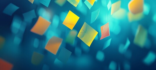 Poster - Brainstorming Session Background, Abstract Representations With Colorful Notes, Style