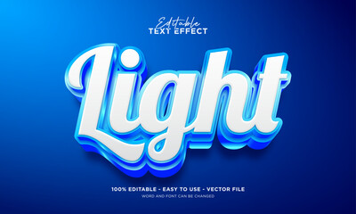 Poster - Editable light 3d text effect, glow text style effect