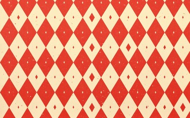 seamless diamond pattern in red and beige colors. Argyle classic fabric design. Diamond or lozenge simple background. geometric vector wallpaper. Venetian rhombus carnival