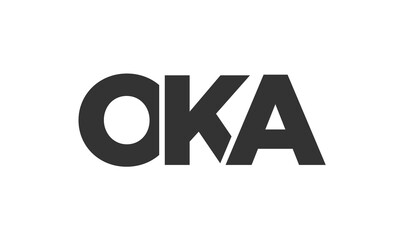 Poster - OKA logo design template with strong and modern bold text. Initial based vector logotype featuring simple and minimal typography. Trendy company identity.