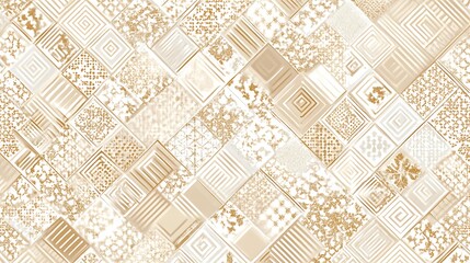 Beige geometric tile pattern background.