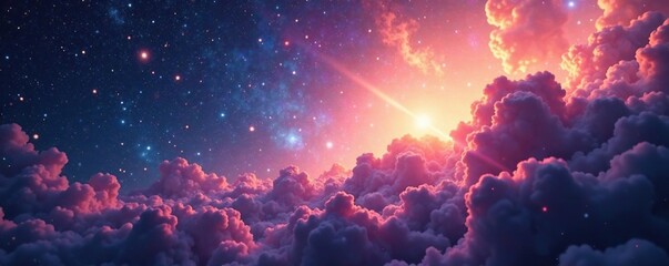 Wall Mural - iridescent clouds of gas and dust in orion nebula, dust, cloud