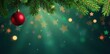 © methinee - Evergreen branches with colorful ornaments hanging, spruce, evergreen