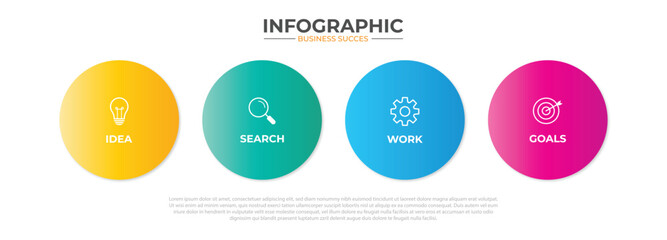 Wall Mural - vector infographic design with icons and 4 options or steps. infographics for business concept. can 