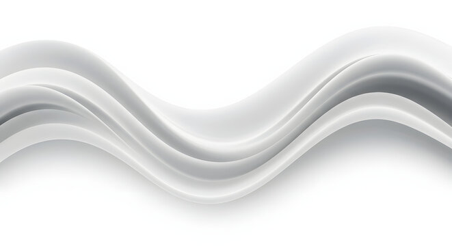 A minimalist design showcasing soft, white waves in a fluid motion.