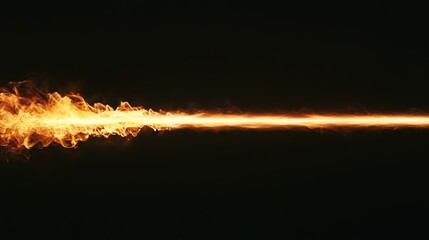 Aufkleber - Horizontal line of fire burning brightly with intense flames and smoke creating a dramatic and powerful visual effect on a dark backdrop, suitable for various design projects and visual effects