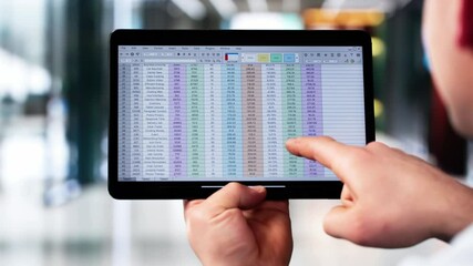Poster - Financial Analyst Man Using Hybrid Medical Software On Laptop To Analyze Data