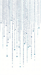 Poster - Digital Rain: Abstract Teal and Blue Data Stream.  